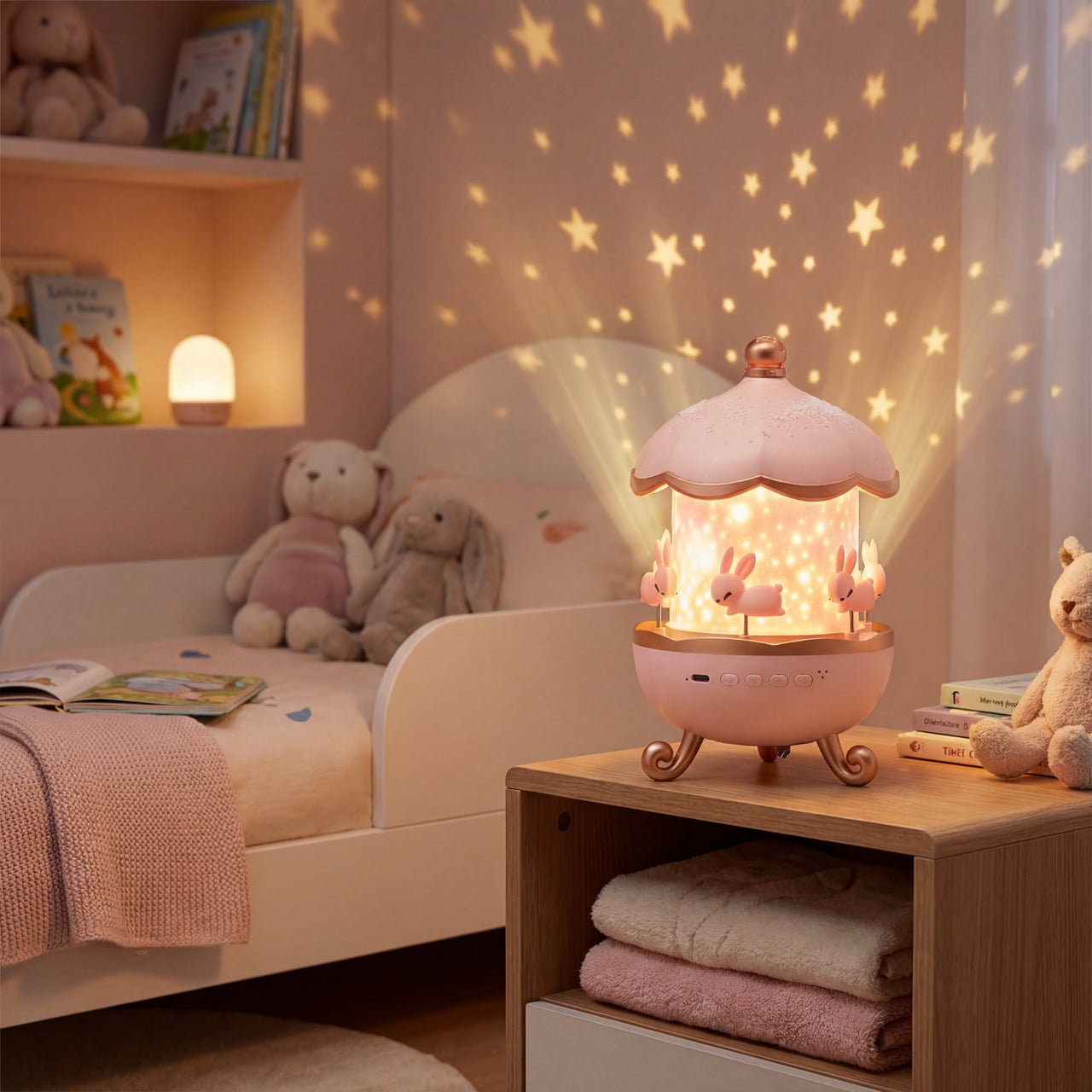 BunnyCarousel Projector | 12 Lichtafbeeldingen, Geschikt 3+ – Creëer een Betoverende Sfeer 3