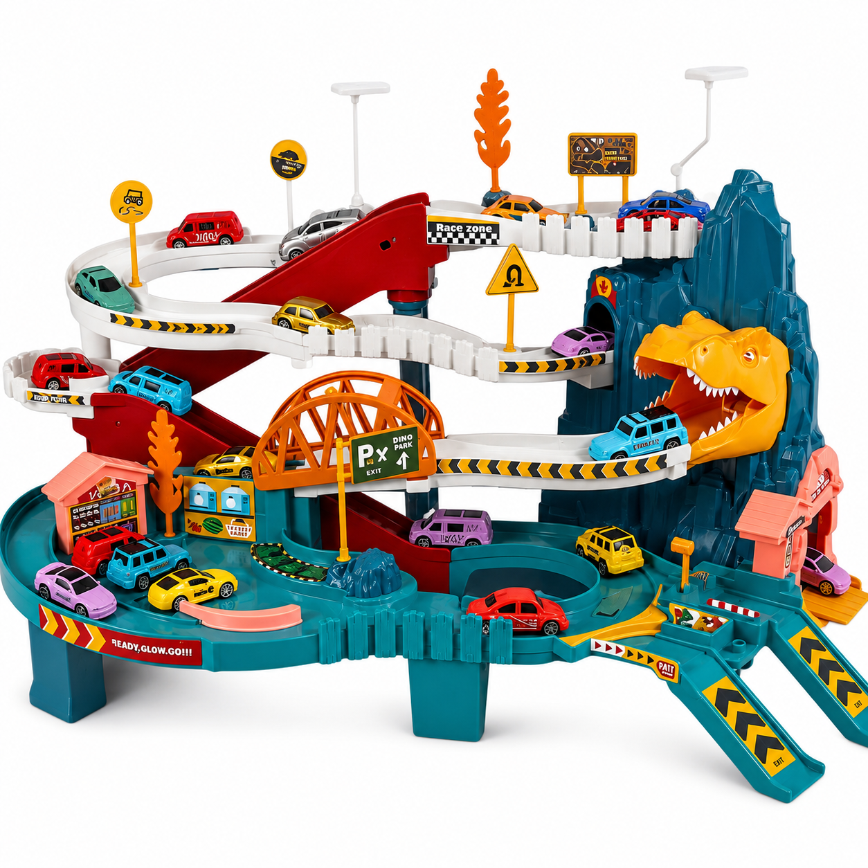 Dinosaur Racetrack Playset | Interactive Dino Track with Vehicles and Play Figures