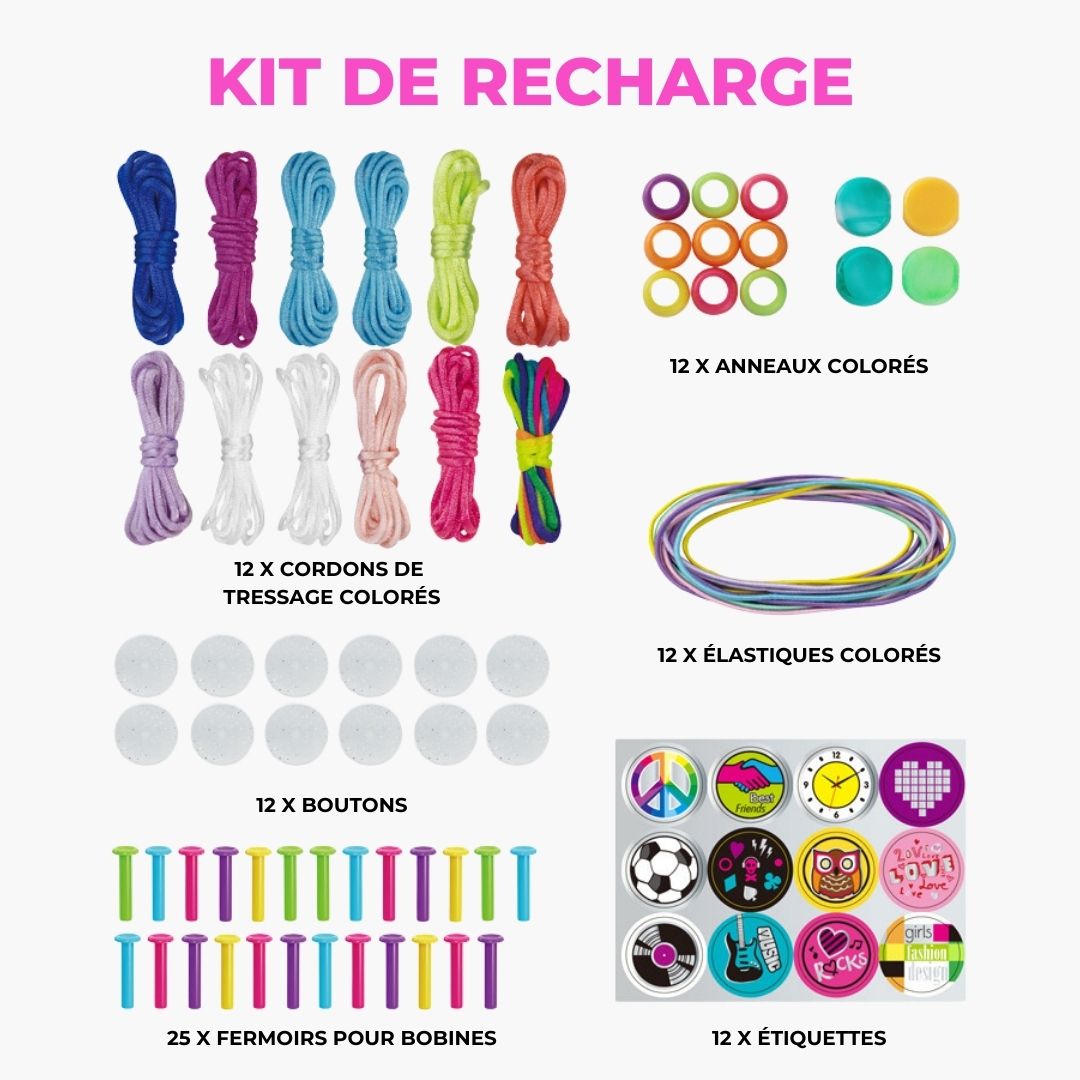 Emma | Creatieve Vlechtset voor Kinderen met Kleurrijke Draden en Accessoires 7