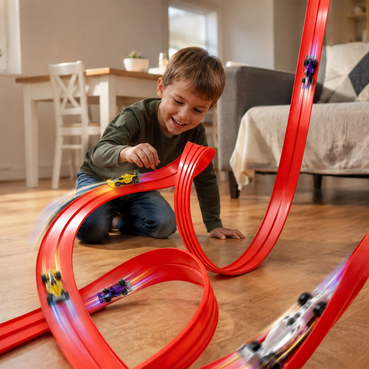 Flex Track 360° Racebaan | 4 Meter Flexibele Baan, 3+ – Eindeloos Creatief Speelplezier voor Kinderen 1