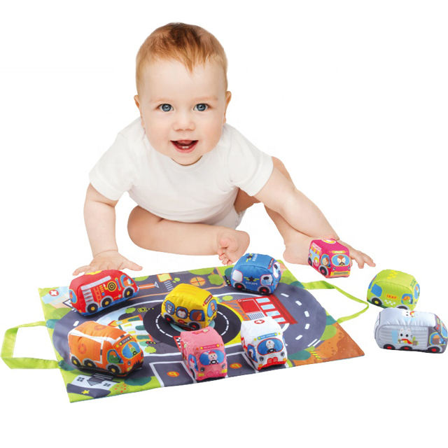 Ensemble de jeu SoftCar | Sûr & Éducatif - Voitures douces pour tout-petits
