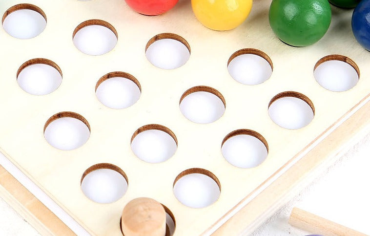 EcoToys Tabuleiro Arco-Íris de Madeira | Jogo Educativo de Puzzle - Cores e Formas