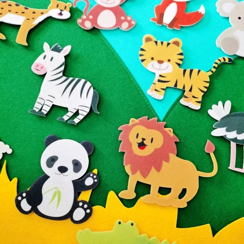 FilzSpaß | Lehrreicher Spaß - Montessori Tiere Filz Spielbrett für Kleinkinder