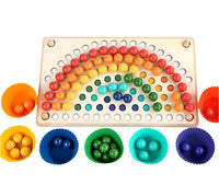 Thumbnail for EcoToys Tabuleiro Arco-Íris de Madeira | Jogo Educativo de Puzzle - Cores e Formas