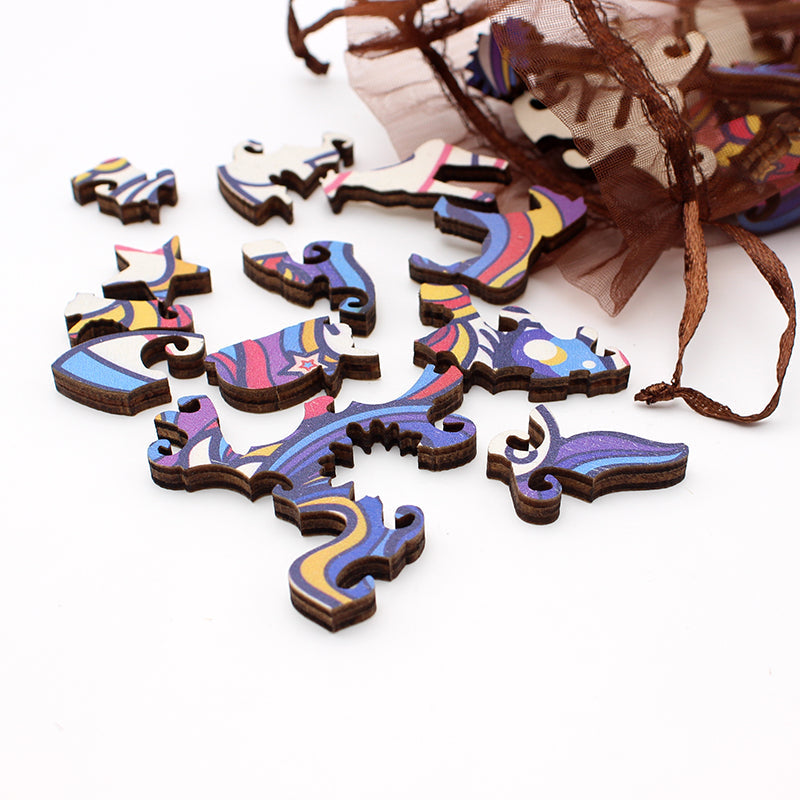EcoToys Unipuzzle | Magisches Holzpuzzle-Spiel - Einhorn Tierpuzzle