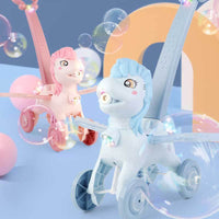 Thumbnail for BubblePony | Magico divertimento con bolle - Macchina per bolle unicorno a spinta manuale per bambini