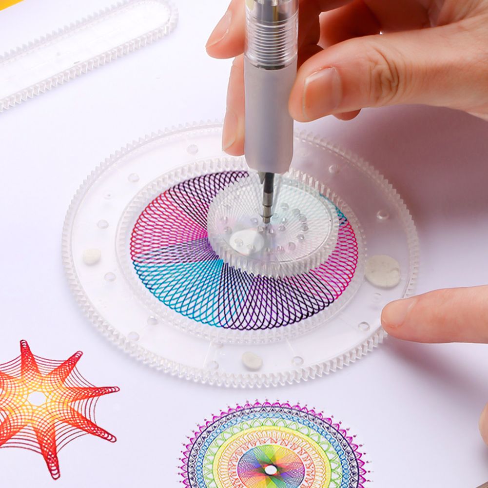 SpiroCraft | Diversão Criativa - Conjunto de Desenho Espiral com 27 Acessórios para Crianças
