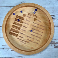 Thumbnail for Houten Farkle Dobbelspel Tray met Gegraveerde Score Tabel en 6 Dobbelstenen voor Gezellige Spelavonden 0