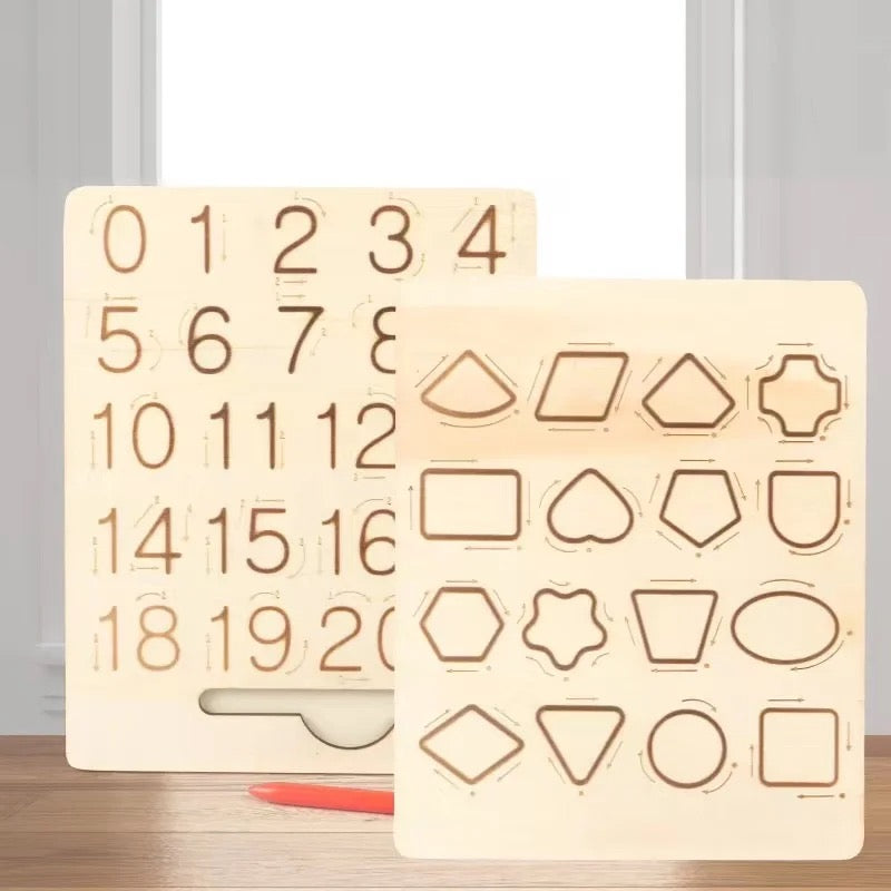 Ecotoys Montessori Cogniboard | Entdecke die Welt der Zahlen und Buchstaben - Pädagogisches Holzpuzzle für Kinder