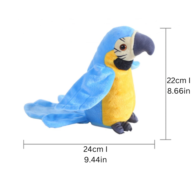 Interactief Pluche Papegaai Speelgoed voor Kinderen met Geluid - Zacht en Knuffelbaar, 25 cm 2