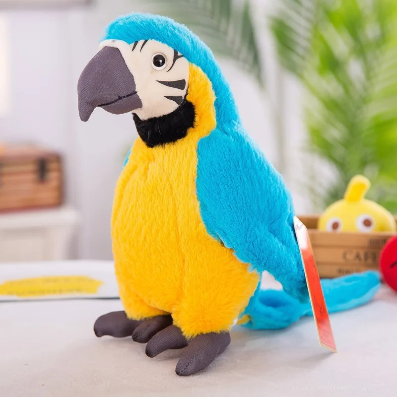 Interactief Pluche Papegaai Speelgoed voor Kinderen met Geluid - Zacht en Knuffelbaar, 25 cm 4
