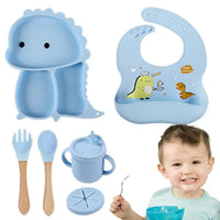 Thumbnail for Kindertafelset van Silicone - 7-delige Dino Tafelgerei voor Kinderen, Vaatwasmachinebestendig, Kindvriendelijk Ontwerp 2