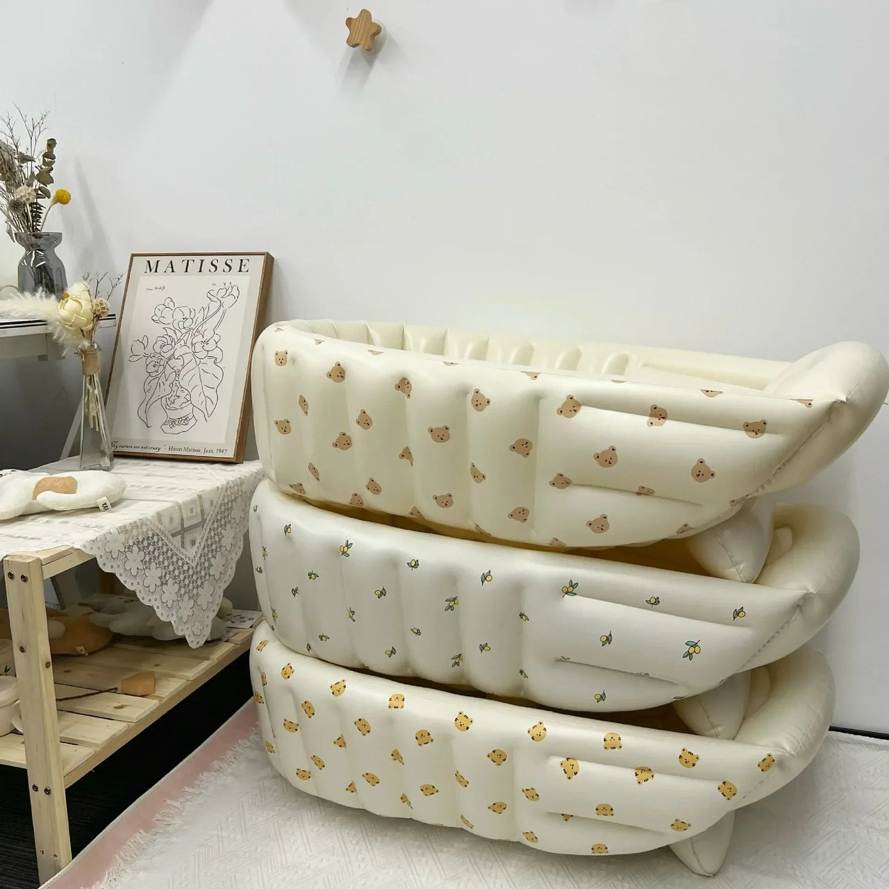 LumoNest Babybadkuip | Opblaasbaar, 0-3 jaar, 82 x 57 x 28 cm – Zorgeloos en comfortabel badplezier overal 3