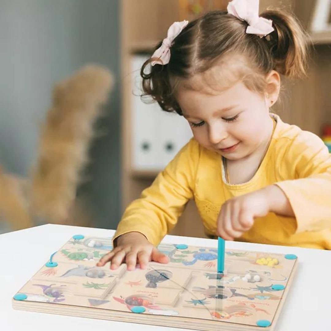 Magnetisch Dinosaurussen Labyrint | Educatief spel voor peuters 3+ – Plezierig leren kleuren en tellen 3