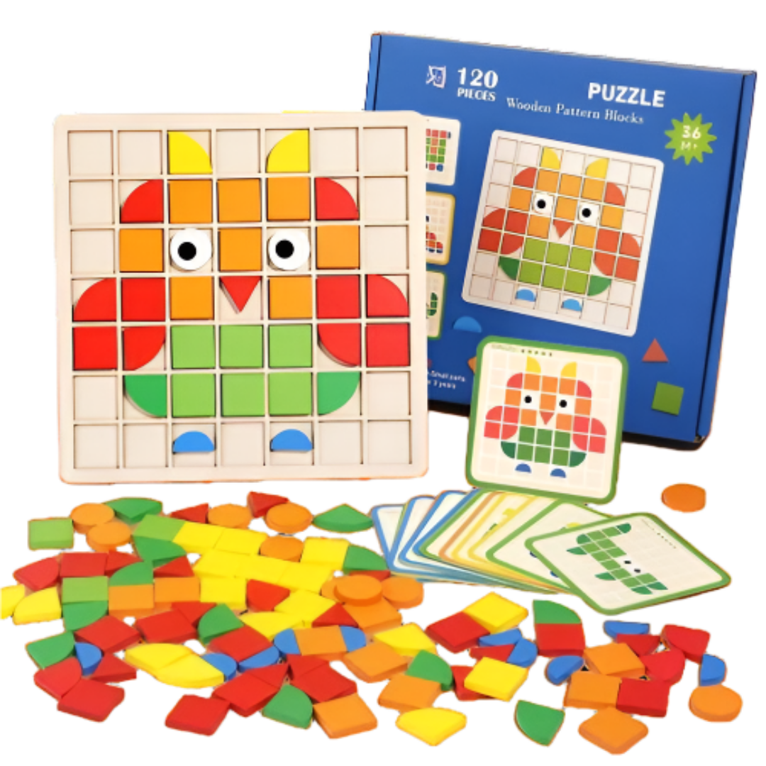EcoToys ThinkMatch | Improves logical thinking - Imaginative Wooden Educational Puzzle Set