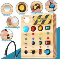 Thumbnail for Ecotoys Holz Wunderplatte | Schaffe endlosen Spielspaß! - Montessori LED Busy Board für lehrreiche Abenteuer