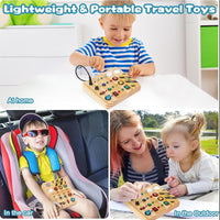 Thumbnail for Ecotoys Holz Wunderplatte | Schaffe endlosen Spielspaß! - Montessori LED Busy Board für lehrreiche Abenteuer