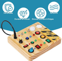 Thumbnail for Ecotoys Holz Wunderplatte | Schaffe endlosen Spielspaß! - Montessori LED Busy Board für lehrreiche Abenteuer