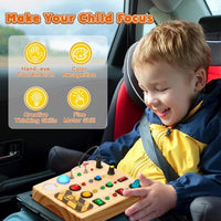 Thumbnail for Ecotoys Holz Wunderplatte | Schaffe endlosen Spielspaß! - Montessori LED Busy Board für lehrreiche Abenteuer