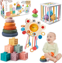 Thumbnail for Montessori Baby Speelgoed Set 4-in-1 voor Zintuiglijke Ontwikkeling met Veilig BPA-vrij Materiaal voor Kinderen vanaf 6 Maanden 0