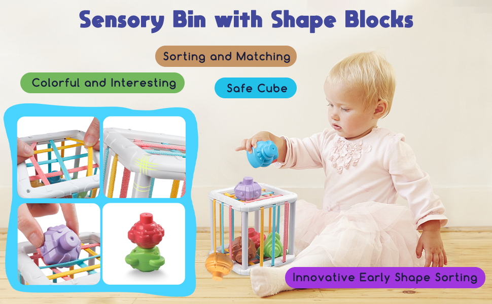 Montessori Baby Speelgoed Set 4-in-1 voor Zintuiglijke Ontwikkeling met Veilig BPA-vrij Materiaal voor Kinderen vanaf 6 Maanden 3