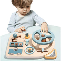 Thumbnail for EcoToys PushiCar | Montessori Drewniany Samochód z Tablicą Naciskową dla Maluchów z Interaktywnymi Elementami - Edukacyjna Zabawka dla Dzieci od 3 Lat i Starszych