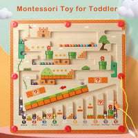 Thumbnail for Montessori Magnetisch Doebord voor Kinderen met 55 Kleurrijke Magnetische Kralen, Veilig Houten Speelgoed voor 3+ Jaar 1