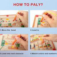 Thumbnail for Montessori Magnetisch Doebord voor Kinderen met 55 Kleurrijke Magnetische Kralen, Veilig Houten Speelgoed voor 3+ Jaar 3