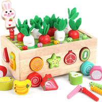 Thumbnail for Montessori Tuinvormen Sorteerder Houten Educatief Speelgoed voor Peuters met Fruit en Groenten 3+ Jaar 0
