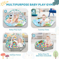 Thumbnail for Multifunctioneel 8-in-1 Speelkleed Baby met 6 Afneembare Speeltjes voor Zintuiglijke Ontwikkeling en Motoriek – Meerkleurig 4