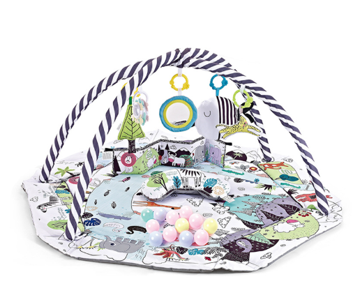 Multifunctioneel 8-in-1 Speelkleed Baby met 6 Afneembare Speeltjes voor Zintuiglijke Ontwikkeling en Motoriek – Meerkleurig 8