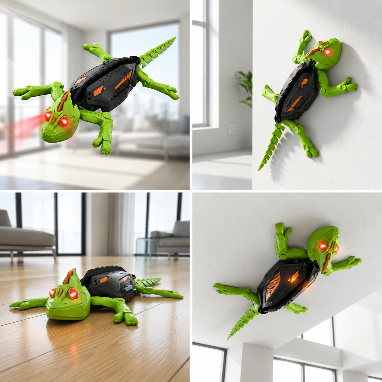 Brinquedo de Parede para Escalar | Geco e Aranha Realistas com Tecnologia de Ventosa