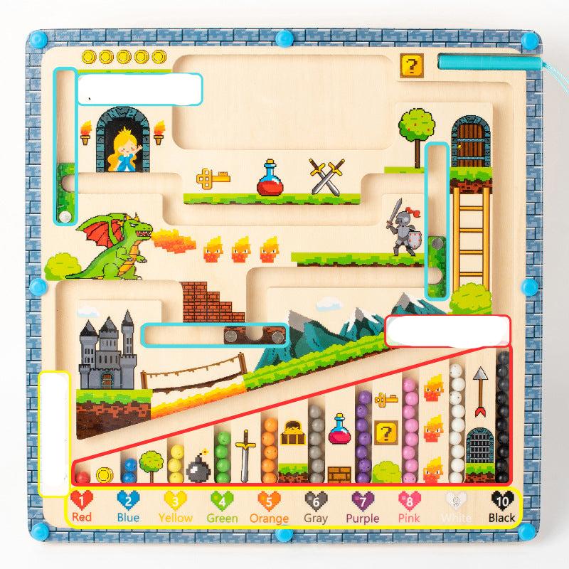 Magnetix Labirynt Kolorów Puzzle | Odkryj Kolory i Cyfry - Edukacyjna Zabawka Montessori