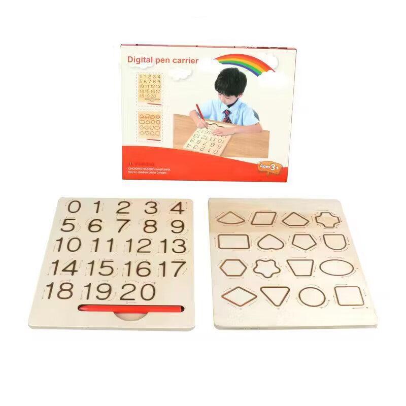 Ecotoys Montessori Cogniboard | Entdecke die Welt der Zahlen und Buchstaben - Pädagogisches Holzpuzzle für Kinder