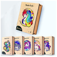 Thumbnail for EcoToys Unipuzzle | Magisches Holzpuzzle-Spiel - Einhorn Tierpuzzle