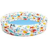Thumbnail for BabySplash | Diversión acuática segura y divertida - Set de piscina inflable para bebé con forma de pecera, con anillo y pelota de playa