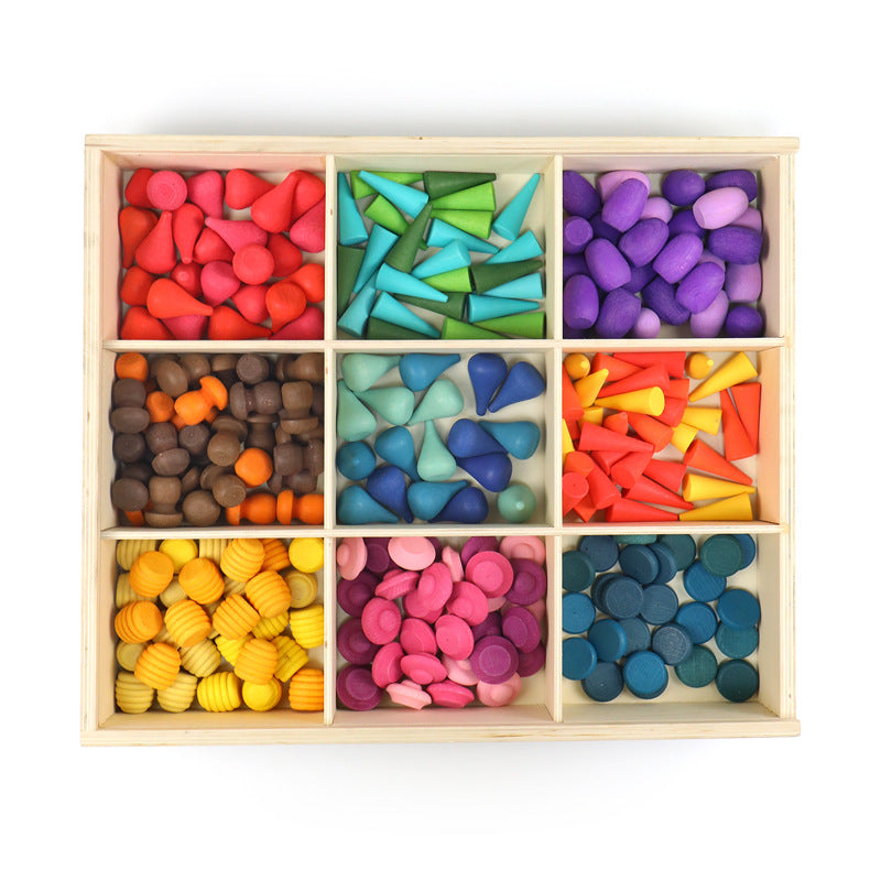 EcoToys Mandalora Set | Entfessle die Kreativität deines Kindes – 324 Teile Holz Mandala Teile