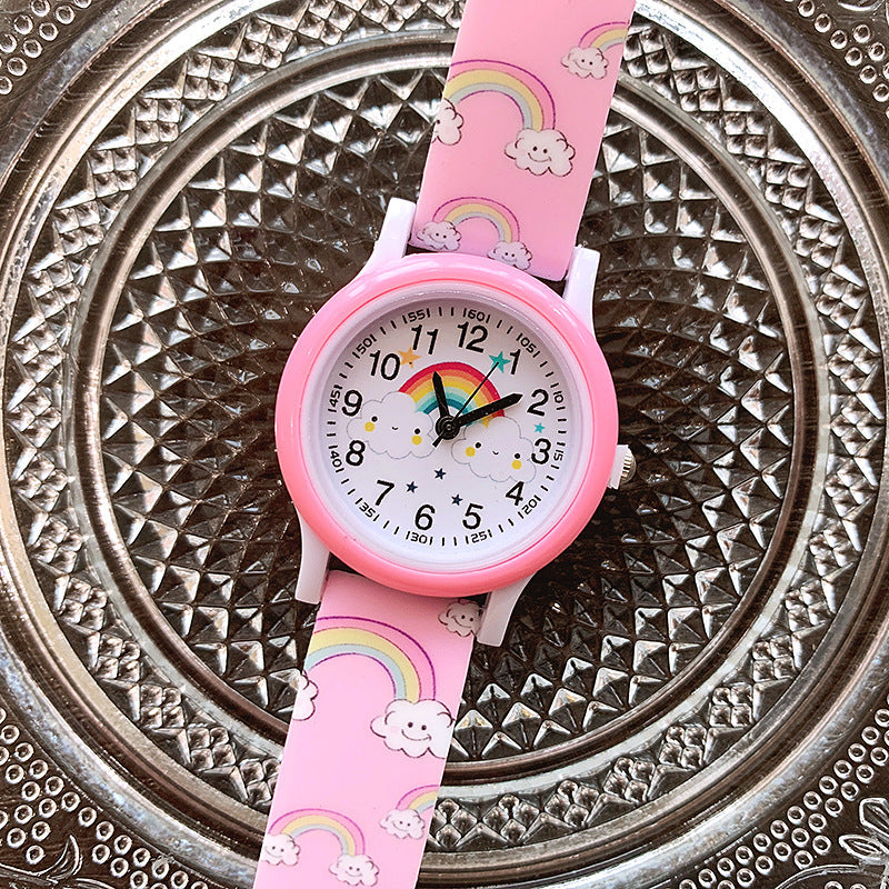 Regenboog Kinderhorloge met Siliconen Band – Leer Klokkijken in Kleurrijk Design voor Kinderen 0