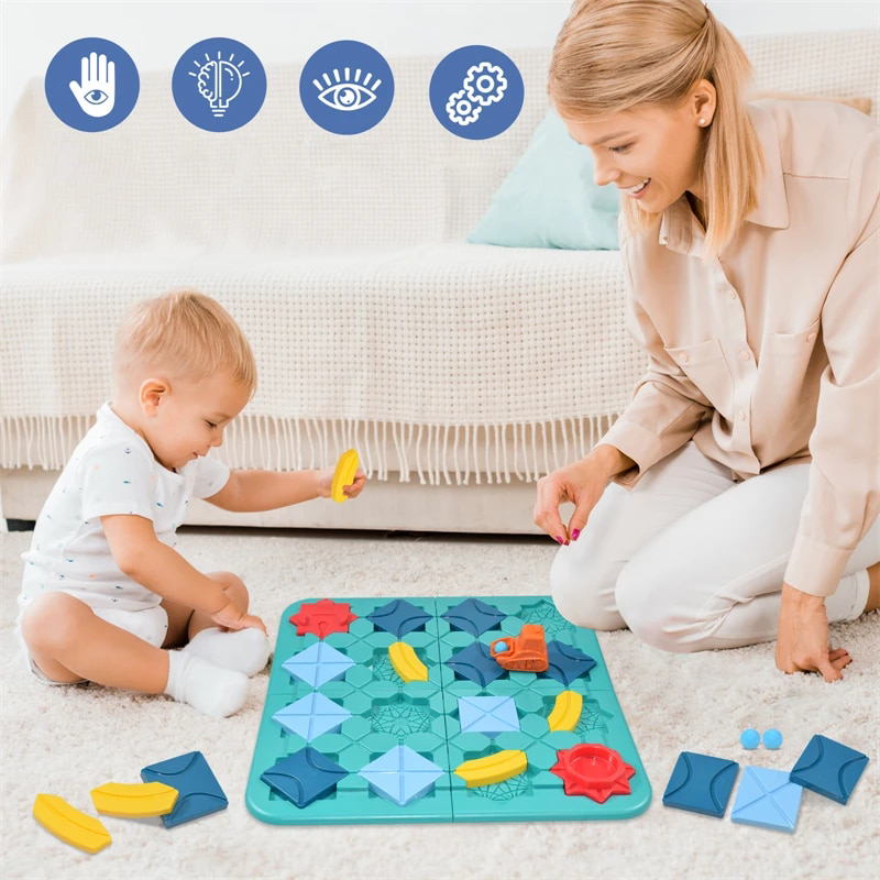 LogiMaze Bord | Estimule a criatividade e o pensamento lógico - Jogo de puzzle Montessori