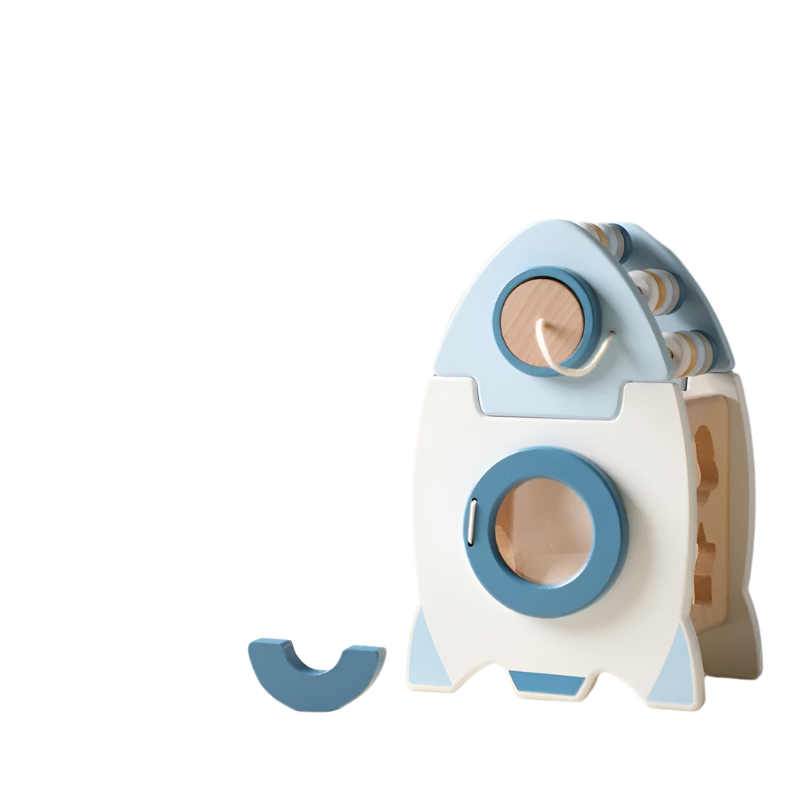 EcoToys SpaceBlocks | Educatie en Plezier - Houten Raket Blokken Set