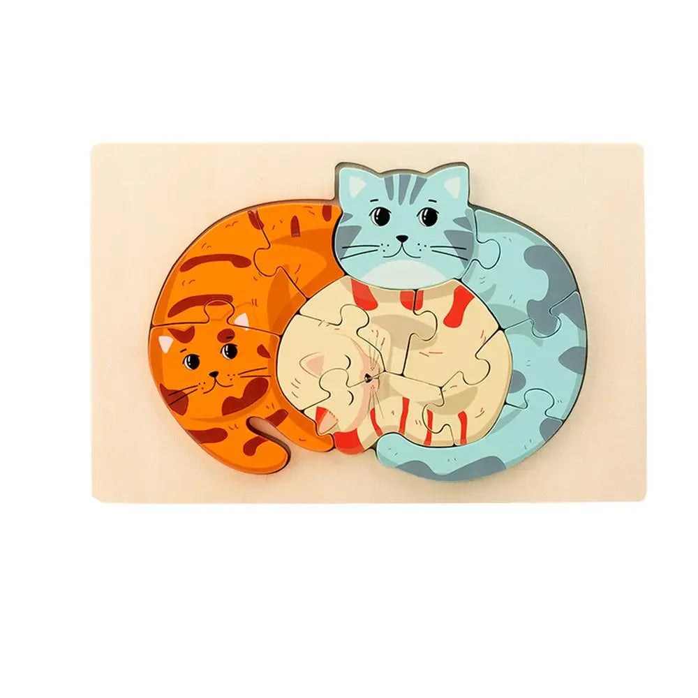 WildPuzzle | Divertimento animale - Puzzle Montessori in legno con animali