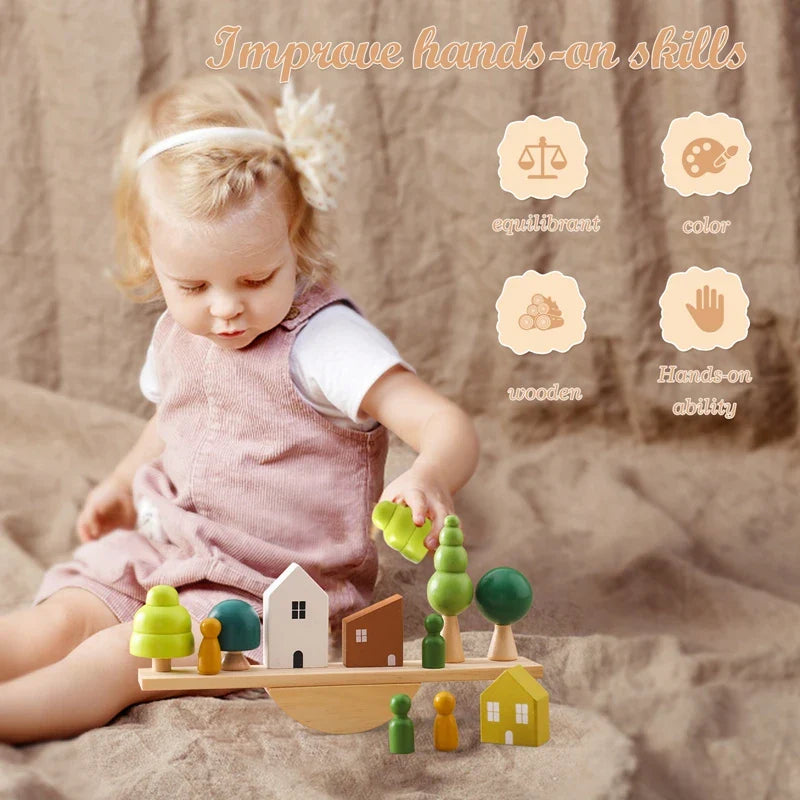 ForestBalance | Stack, string and play - Wooden balance game with forest animals