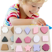 Thumbnail for FlexiVorm | Zacht en leerzaam - Siliconen Montessori puzzel voor vormen en kleuren