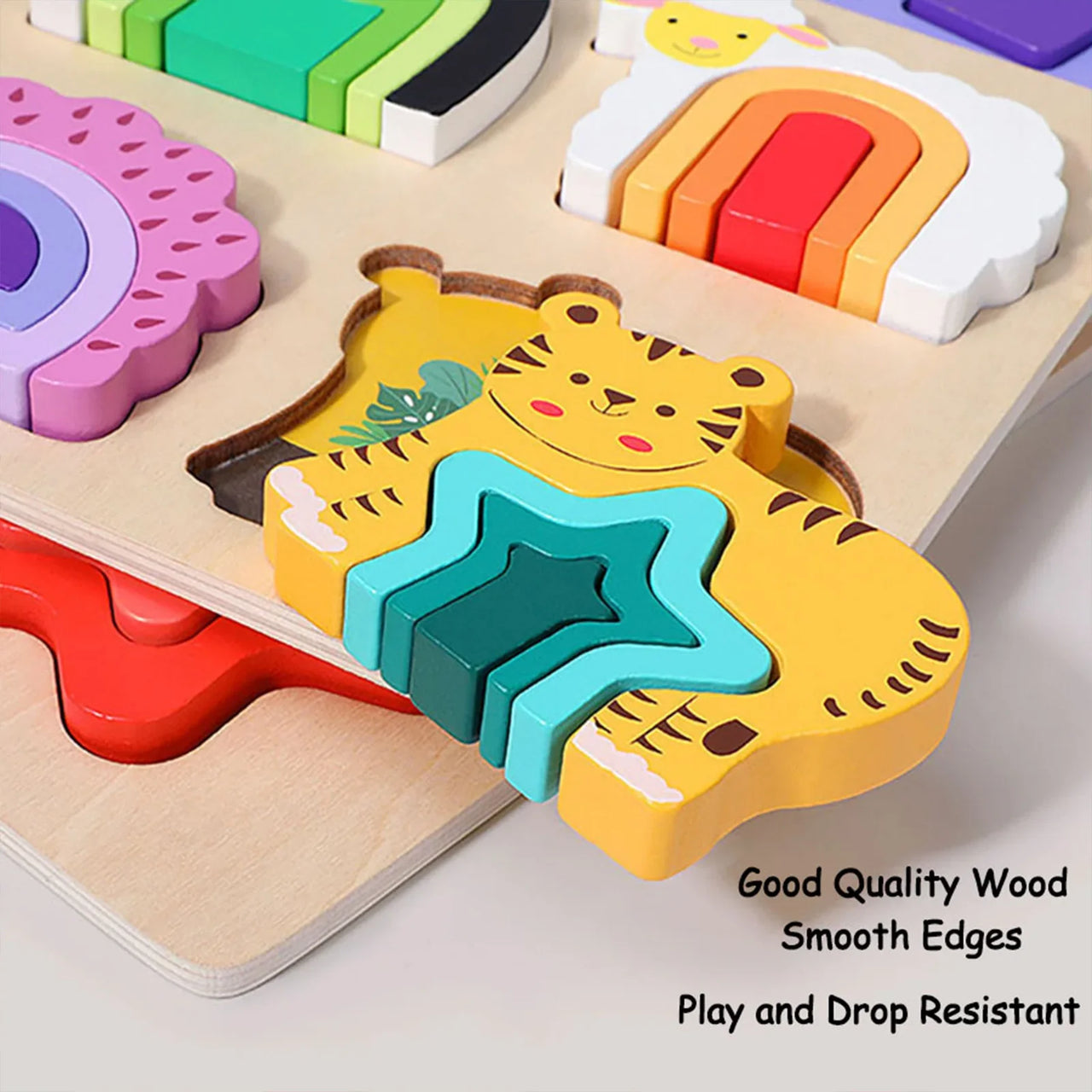 GeoZoo | Tierisches Puzzlevergnügen - Montessori geometrisches Puzzle für Kinder