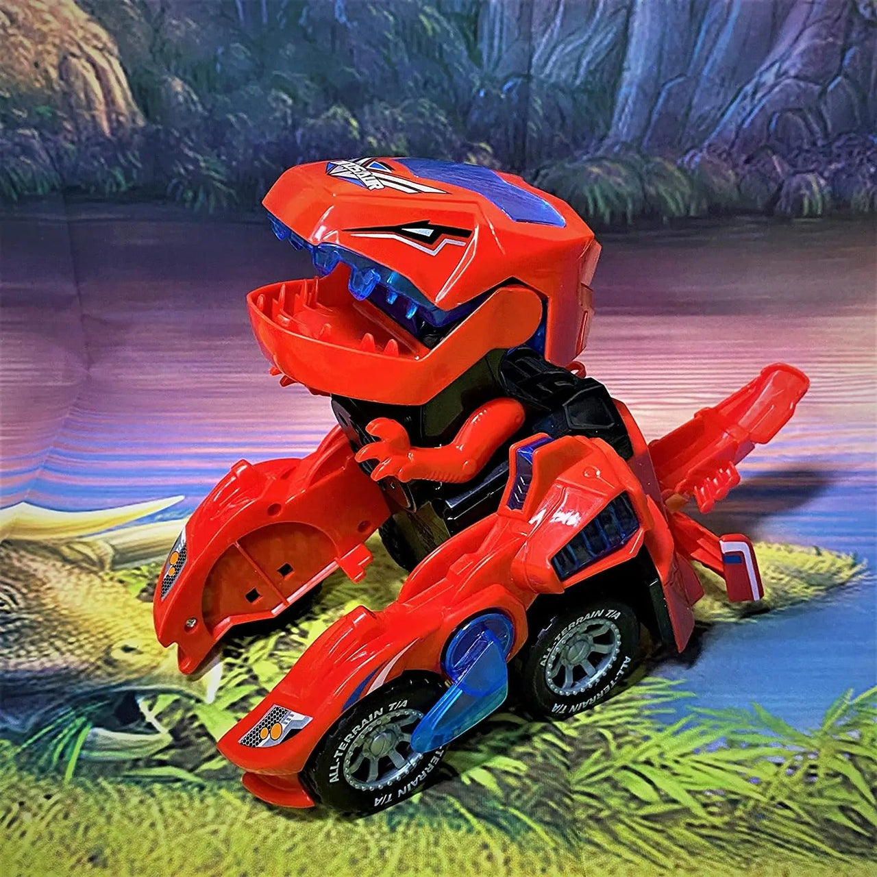 Dinosaurier-Auto | Bildungsreich und Spaßig – LED-Fernbedienung
