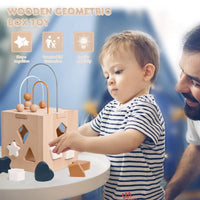 Thumbnail for GeoPlay | Formerkennung und Spaß - Holz- und Silikon-Sortierblock mit geometrischen Formen