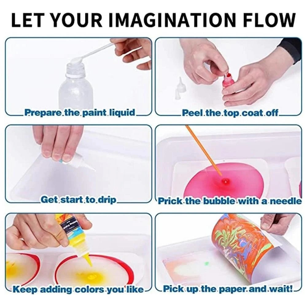 MarbloCraft | Kreativer Spaß - Aquarell Marmorfarben-Set für DIY Malen