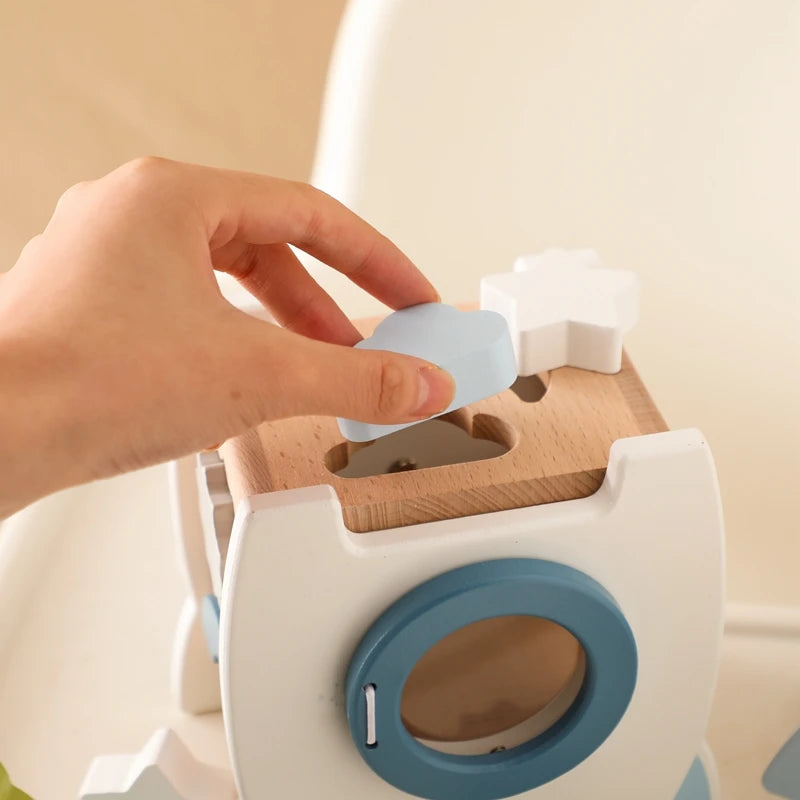 EcoToys SpaceBlocks | Educatie en Plezier - Houten Raket Blokken Set