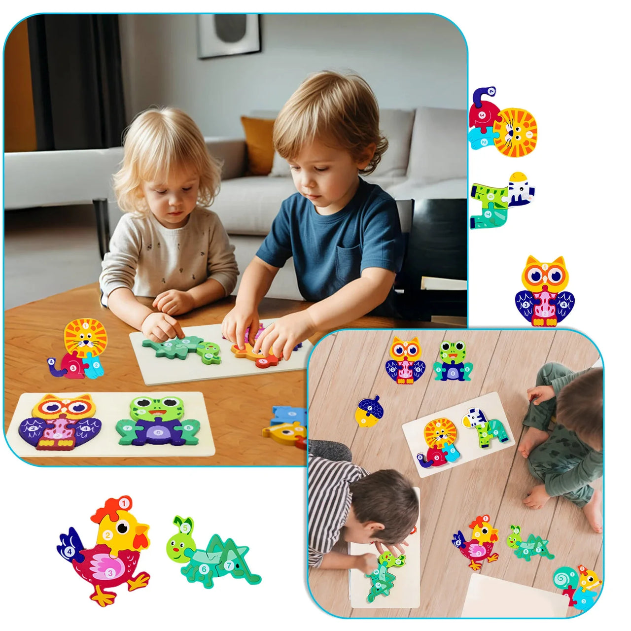 LifeCycle Puzzel | Impara e scopri - Puzzle ciclo di vita degli animali in legno