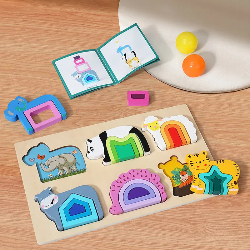 GeoZoo | Tierisches Puzzlevergnügen - Montessori geometrisches Puzzle für Kinder
